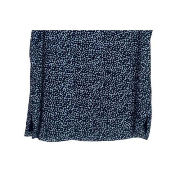 Ann Taylor LOFT Sleeveless Floral Print Silk Feel Blouse Lined L Blue Grey #2558 - Picture 3 of 12